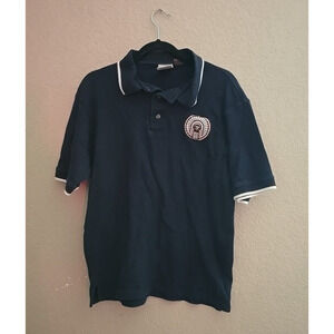 Oarsman Navy Illini Indian Chief‎ Logo Classic Preppy Polo Shirt Men's Medium